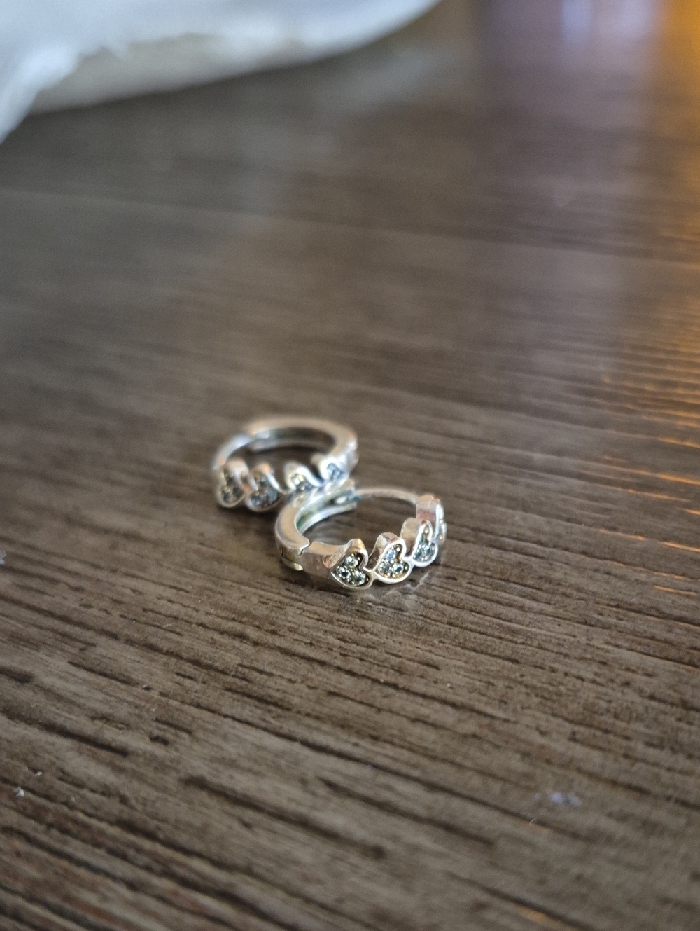 Sterling Silver Heart Hoop Earrings